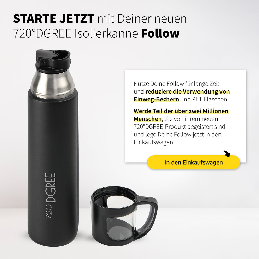 720°DGREE Thermoskanne “Follow” mit Becher - click stopper