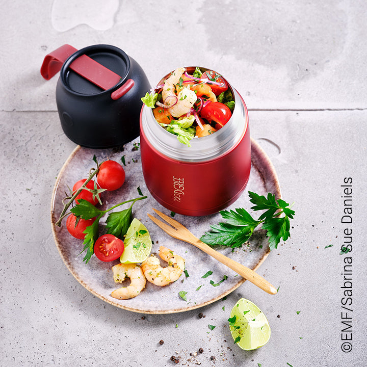 720DGREE wunderJar mit einem fruchtigem Garnelensalat - sommerlich frisch. Meal Prep mit 720 und gesunden Rezepten.  